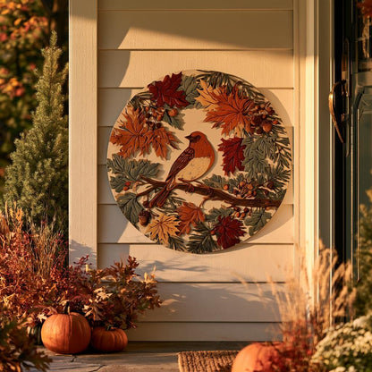 Flock of Birds Metal Wall Art, Autumn Garden Decor, UV Printed Aluminum Sign