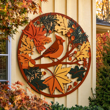 Flock of Birds Metal Wall Art, Autumn Garden Decor, UV Printed Aluminum Sign