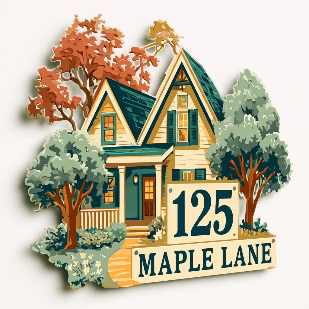 Custom House Number Sign: Farmhouse Home Decor, UV Printed Aluminum Wall Art