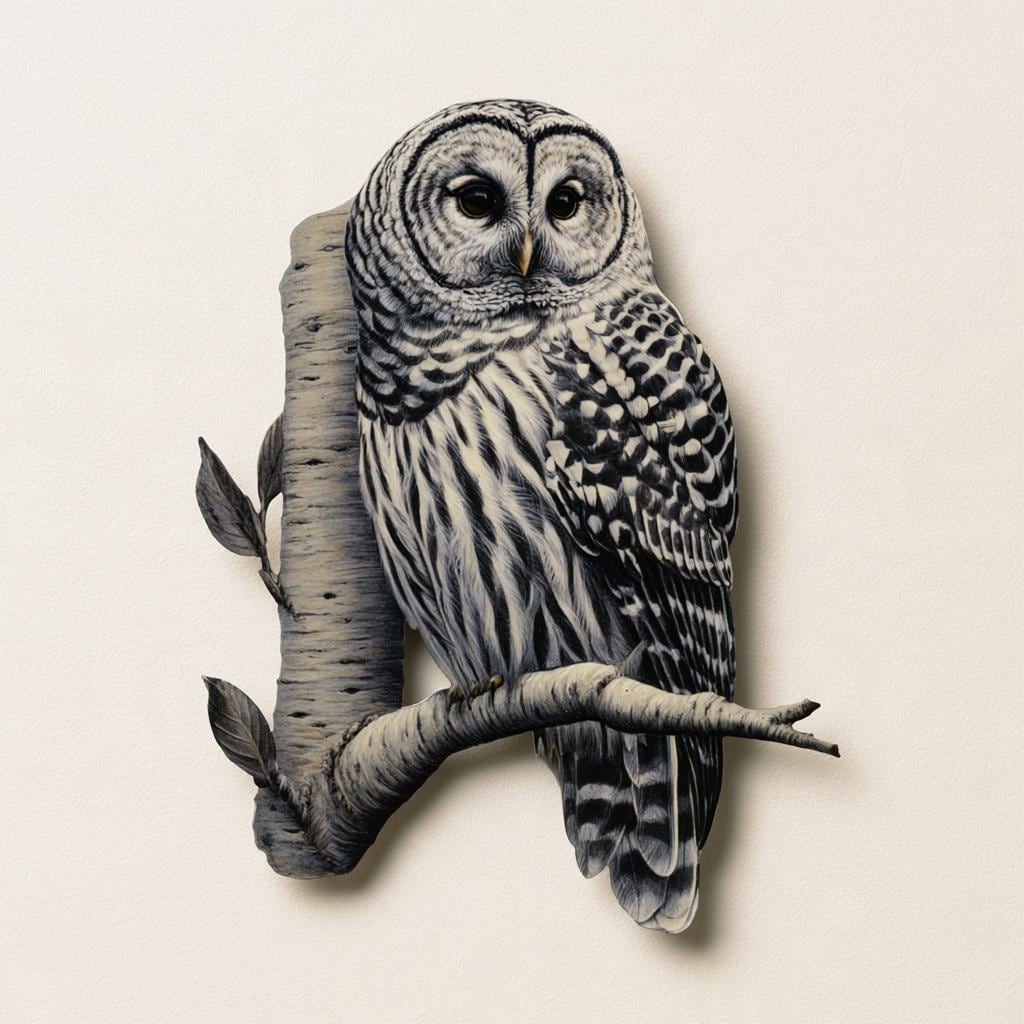 UV Printed Aluminum Owl Wall Art, Birch Tree Infinity Sign, Woodland Decor
