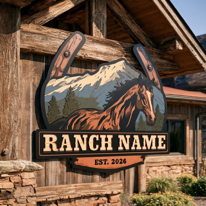 Personalized Horse Ranch Metal Sign: Western Farm Wall Art (UV Printed Aluminum)