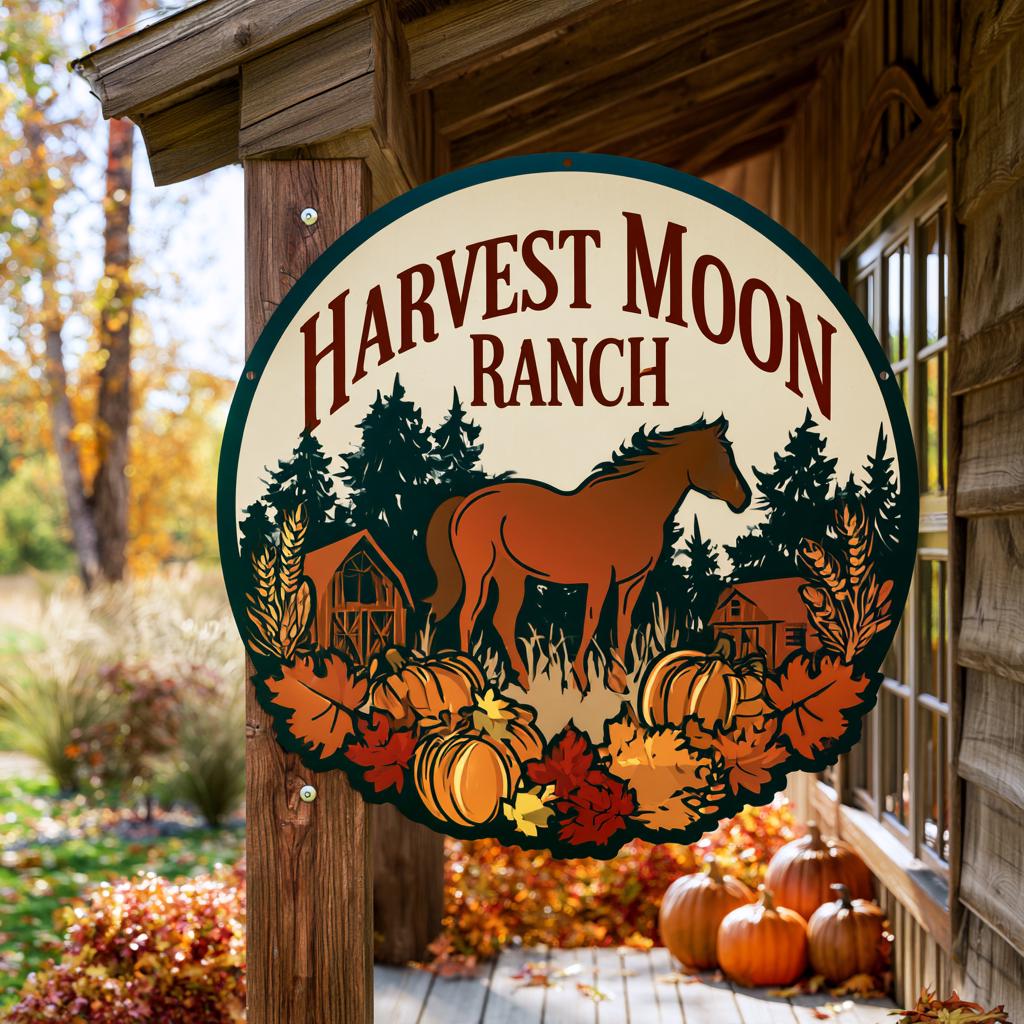 Custom Horse Ranch Metal Sign: Western Equestrian Wall Art (UV Printed Aluminum)
