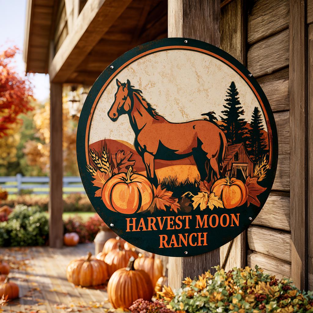 Custom Horse Ranch Metal Sign: Western Equestrian Wall Art (UV Printed Aluminum)