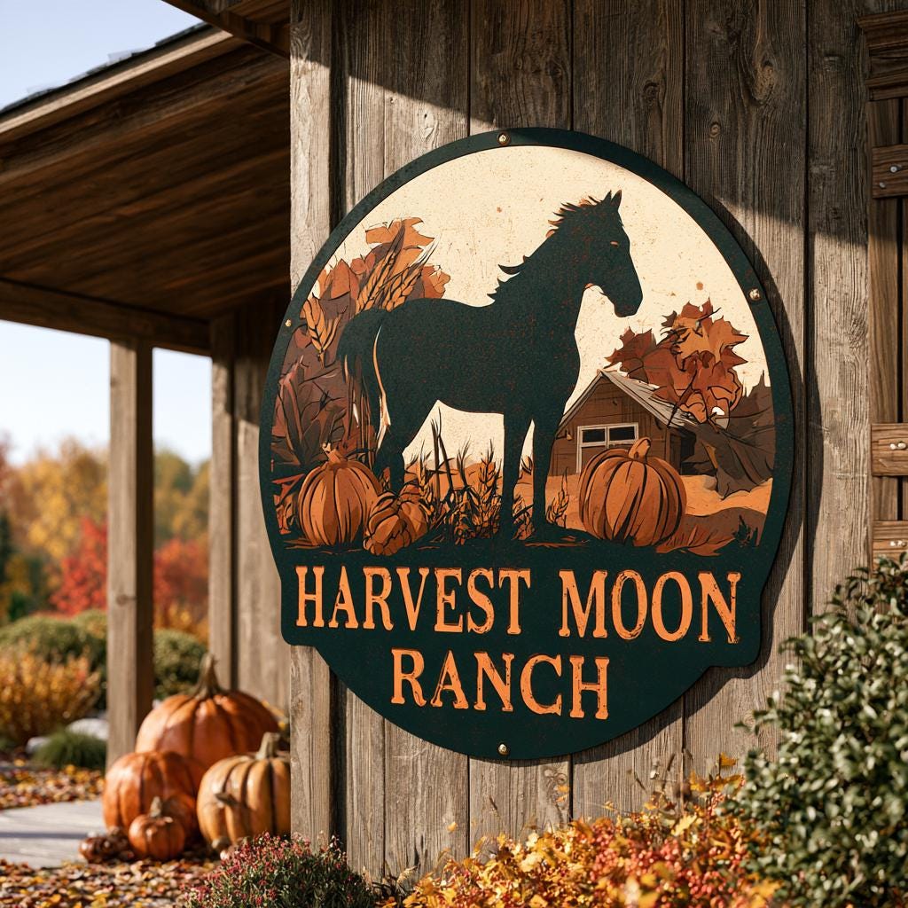 Custom Horse Ranch Metal Sign: Western Equestrian Wall Art (UV Printed Aluminum)