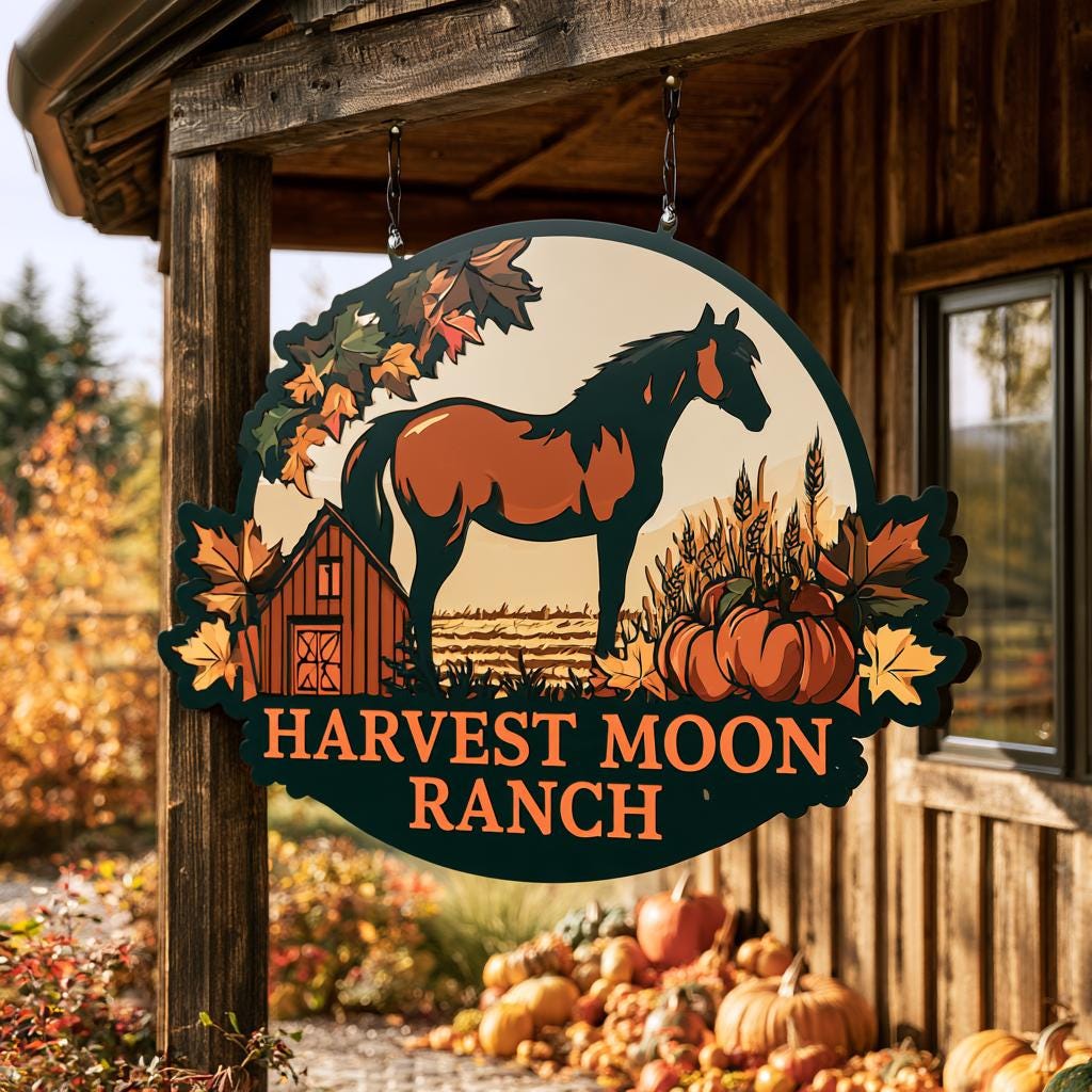 Custom Horse Ranch Metal Sign: Western Equestrian Wall Art (UV Printed Aluminum)