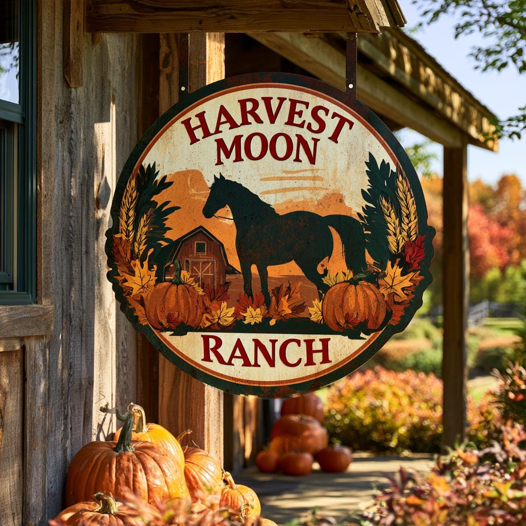 Custom Horse Ranch Metal Sign: Western Equestrian Wall Art (UV Printed Aluminum)