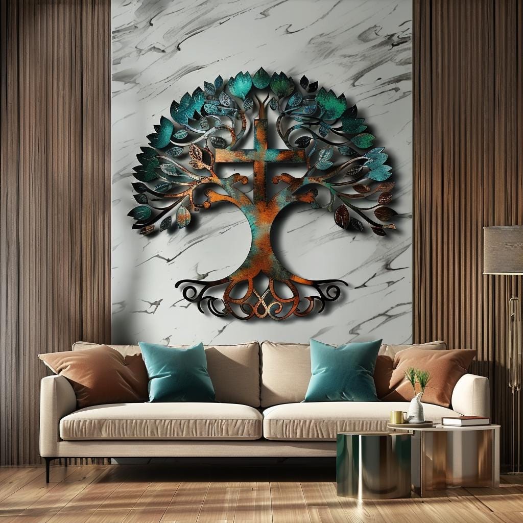 Custom Family Name Tree of Life Metal Wall Art (UV Printed Aluminum)