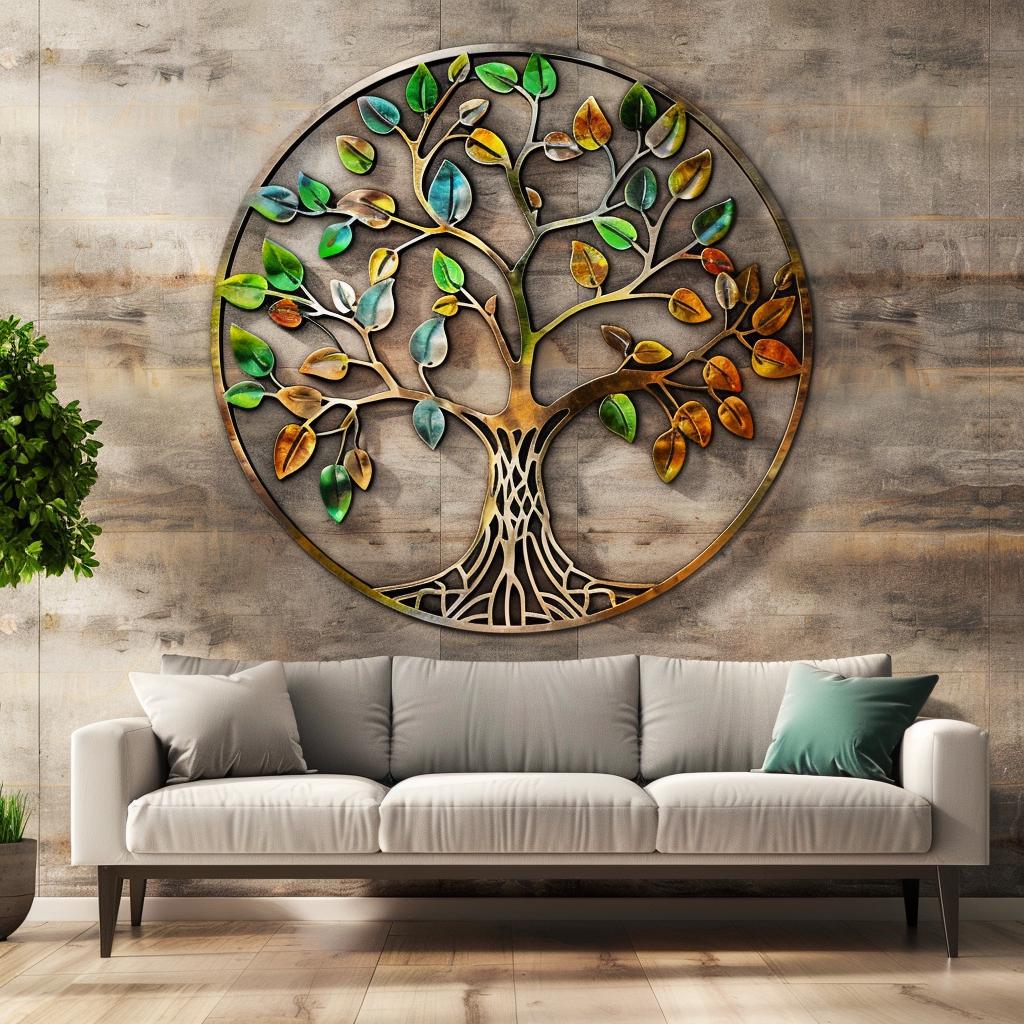 Custom Family Name Tree of Life Metal Wall Art (UV Printed Aluminum)