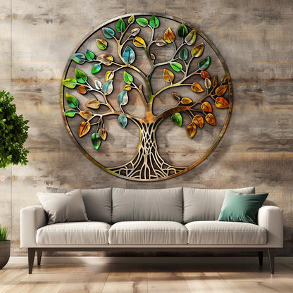 Custom Family Name Tree of Life Metal Wall Art (UV Printed Aluminum)