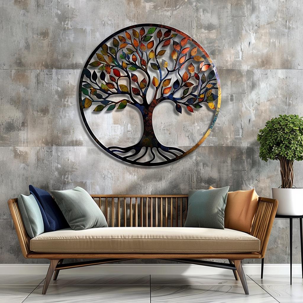 Custom Family Name Tree of Life Metal Wall Art (UV Printed Aluminum)