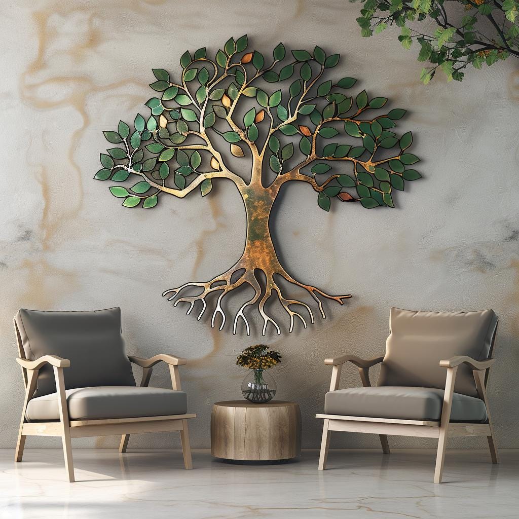 Custom Family Name Tree of Life Metal Wall Art (UV Printed Aluminum)
