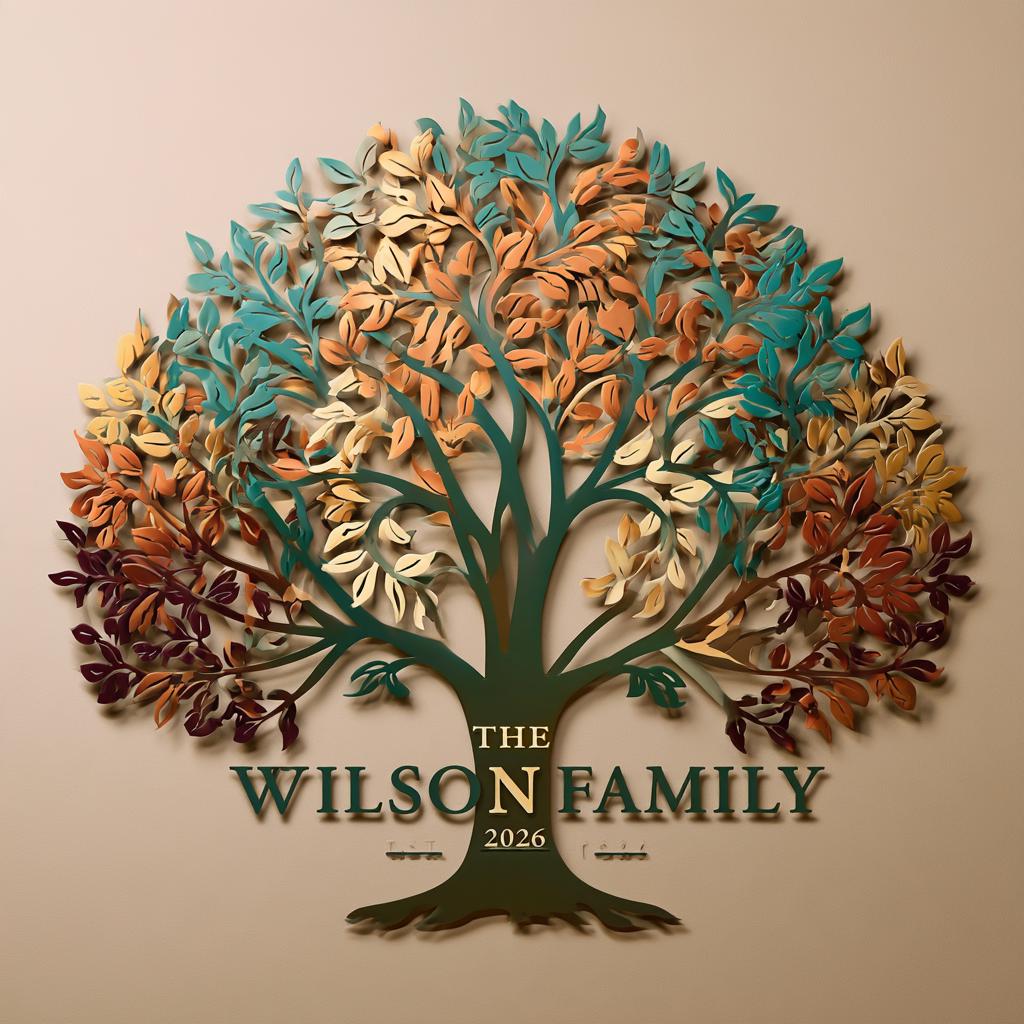 Personalized Family Name Tree Metal Wall Art – Custom Rustic Farmhouse Decor (UV Printed Aluminum)