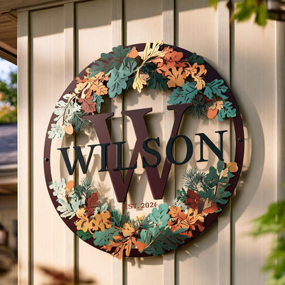Personalized Family Monogram Metal Wall Art: Rustic Farmhouse Decor (UV Printed Aluminum)