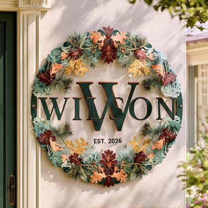 Personalized Family Monogram Metal Wall Art: Rustic Farmhouse Decor (UV Printed Aluminum)