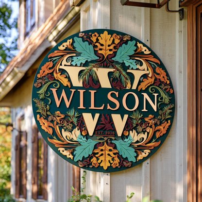 Personalized Family Monogram Metal Wall Art: Rustic Farmhouse Decor (UV Printed Aluminum)