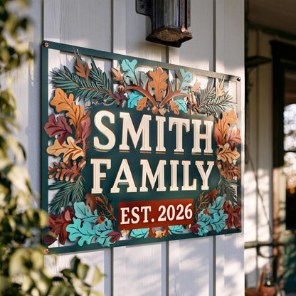 Personalized Family Established Sign: Custom Last Name & Year (UV Printed Aluminum)