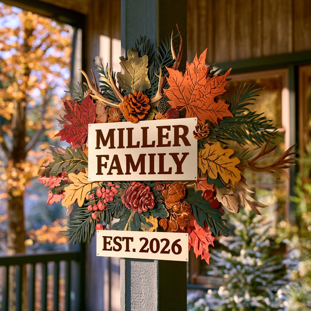 Personalized Family Established Sign: Custom Last Name & Year (UV Printed Aluminum)