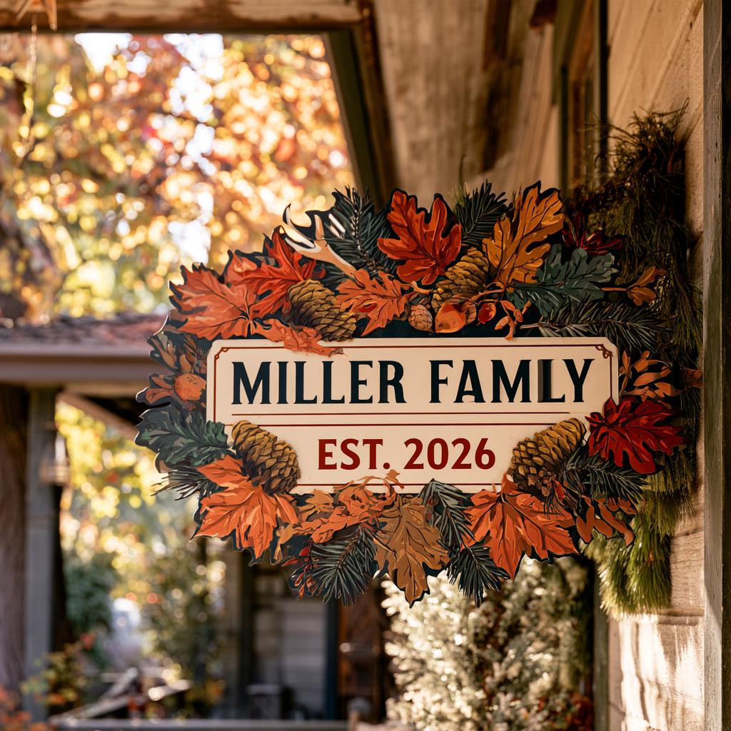 Personalized Family Established Sign: Custom Last Name & Year (UV Printed Aluminum)