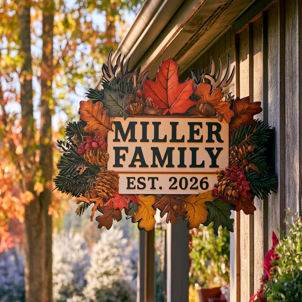 Personalized Family Established Sign: Custom Last Name & Year (UV Printed Aluminum)