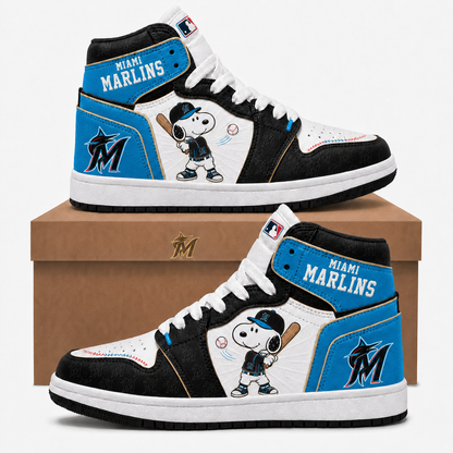 Snoopy MLB Baseball Fan High Top Sneakers JD1| All 30 Teams Available