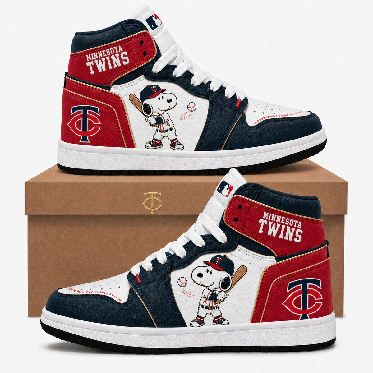 Snoopy MLB Baseball Fan High Top Sneakers JD1| All 30 Teams Available
