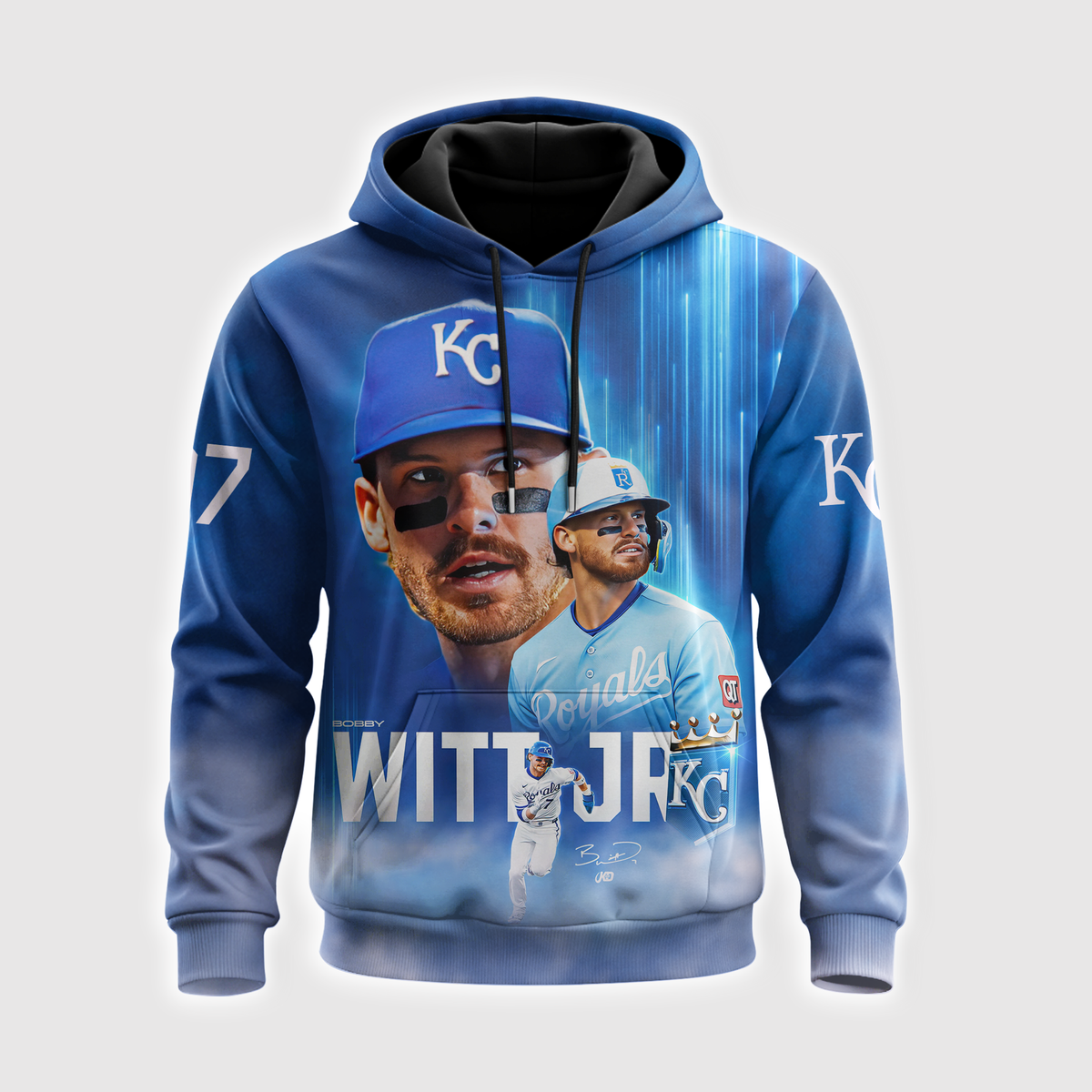 Bobby Witt Jr No. 7 Kansas City Baseball Fan Shirt — Hoodie — Sweatshirt & Zip Hoodie | KC Royals Inspired MLB Apparel