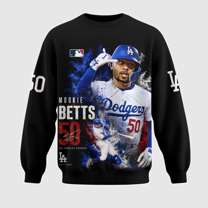 Mookie Betts No. 50 Baseball Fan Shirt — Hoodie —  | Los Angeles Dodgers Inspired MLB Apparel
