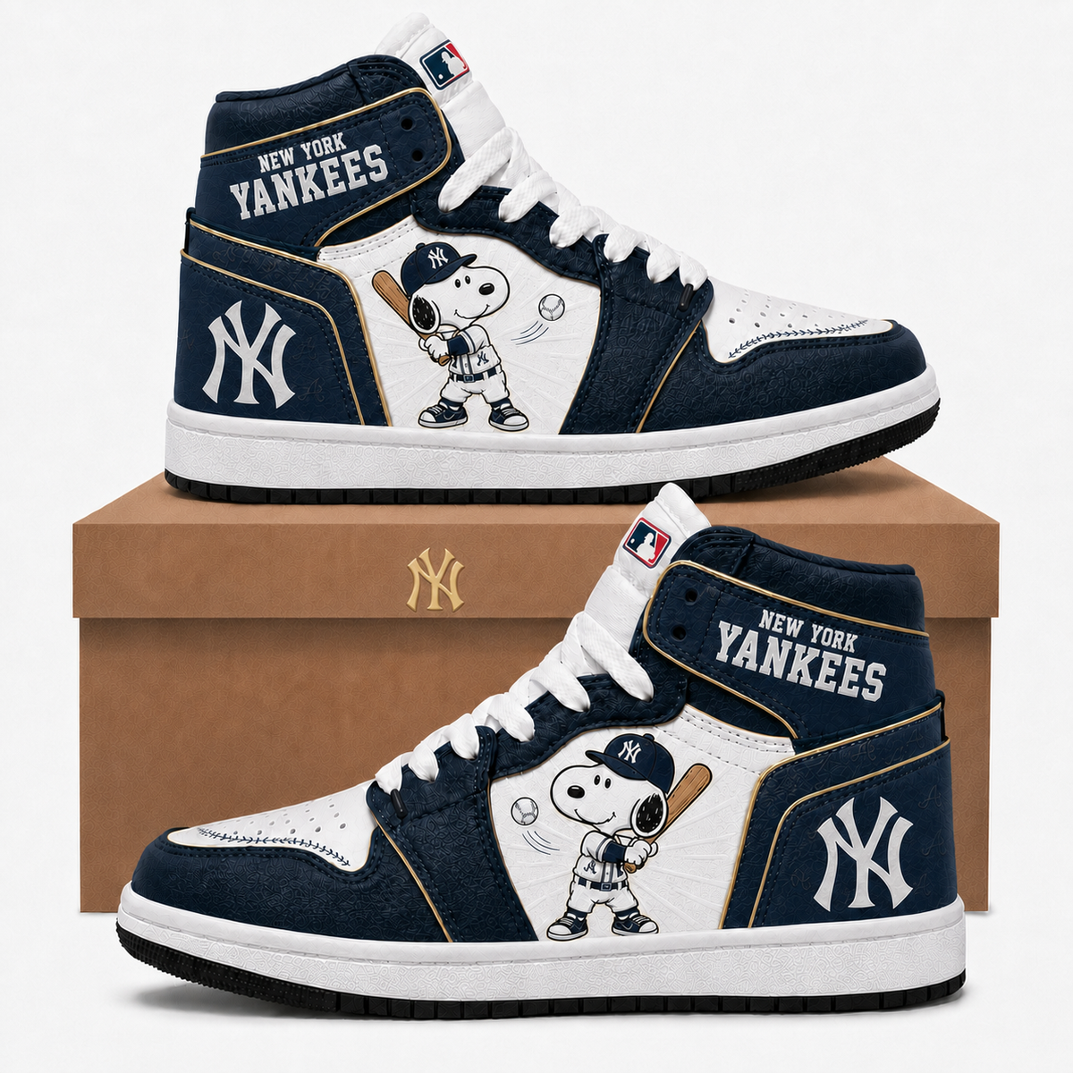 Snoopy MLB Baseball Fan High Top Sneakers JD1| All 30 Teams Available