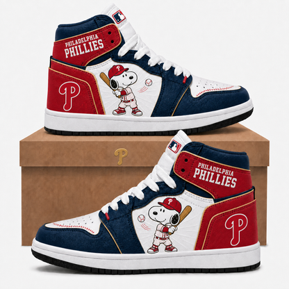 Snoopy MLB Baseball Fan High Top Sneakers JD1| All 30 Teams Available