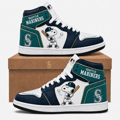 Snoopy MLB Baseball Fan High Top Sneakers JD1| All 30 Teams Available