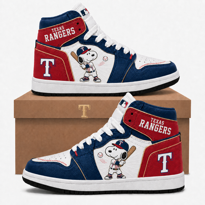 Snoopy MLB Baseball Fan High Top Sneakers JD1| All 30 Teams Available
