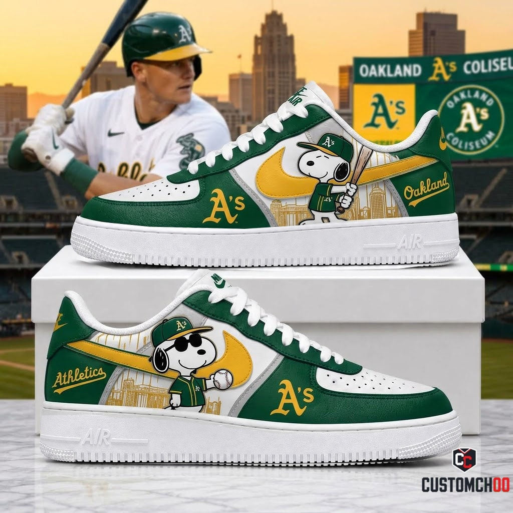MLB Snoopy Fan Sneakers AF1 | Baseball Team Shoes Gift