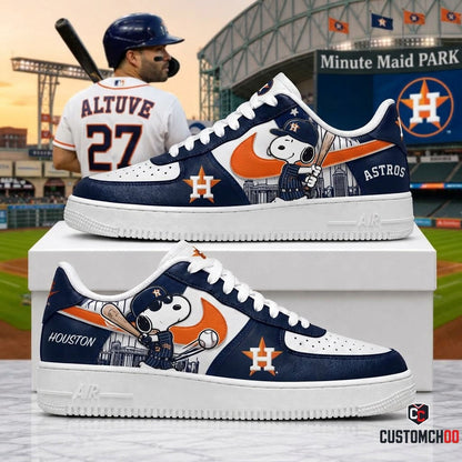 MLB Snoopy Fan Sneakers AF1 | Baseball Team Shoes Gift