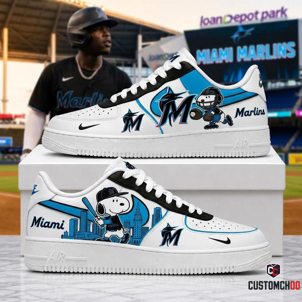 MLB Snoopy Fan Sneakers AF1 | Baseball Team Shoes Gift
