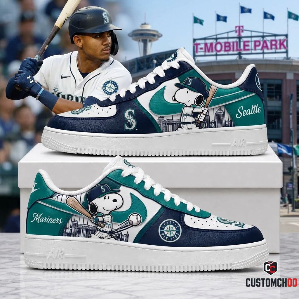 MLB Snoopy Fan Sneakers AF1 | Baseball Team Shoes Gift