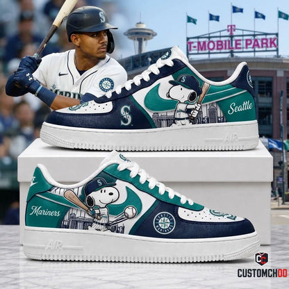 MLB Snoopy Fan Sneakers AF1 | Baseball Team Shoes Gift