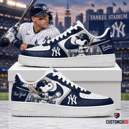 MLB Snoopy Fan Sneakers AF1 | Baseball Team Shoes Gift