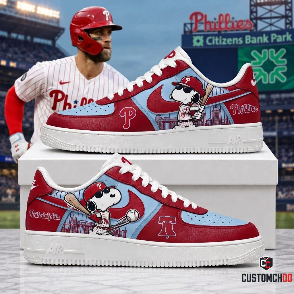 MLB Snoopy Fan Sneakers AF1 | Baseball Team Shoes Gift