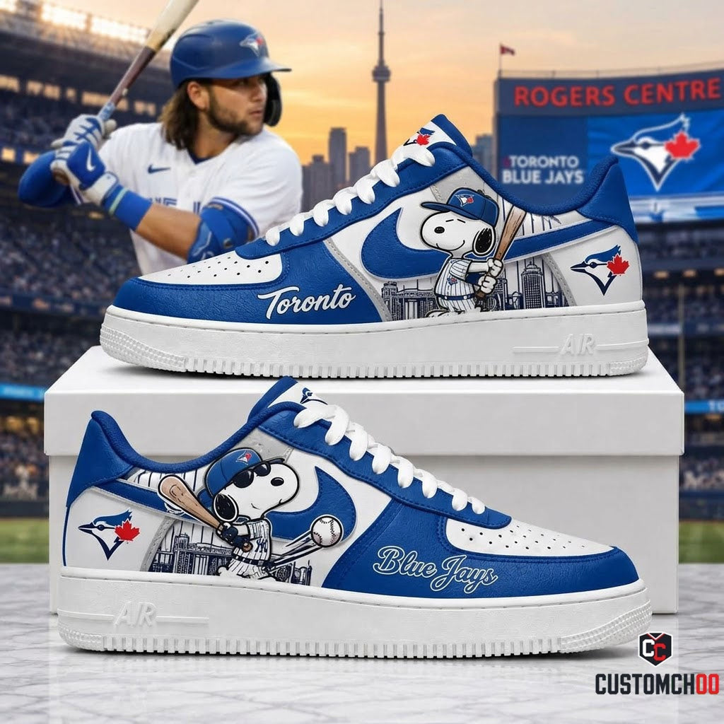 MLB Snoopy Fan Sneakers AF1 | Baseball Team Shoes Gift
