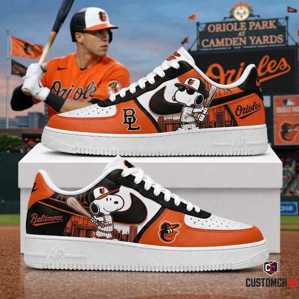 MLB Snoopy Fan Sneakers AF1 | Baseball Team Shoes Gift