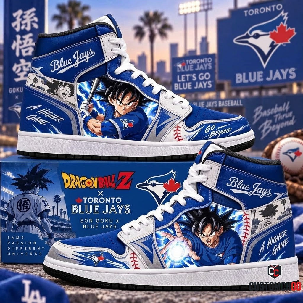 Son Goku x MLB Baseball Fan High Top Sneakers JD1 | All 30 Teams Available