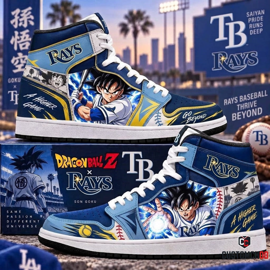 Son Goku x MLB Baseball Fan High Top Sneakers JD1 | All 30 Teams Available