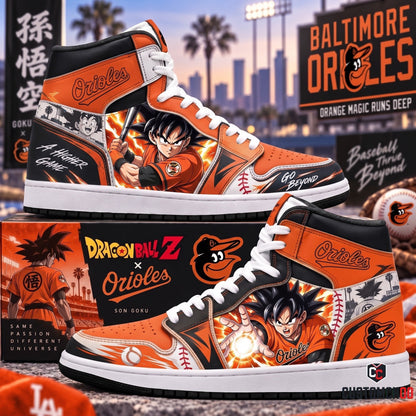 Son Goku x MLB Baseball Fan High Top Sneakers JD1 | All 30 Teams Available