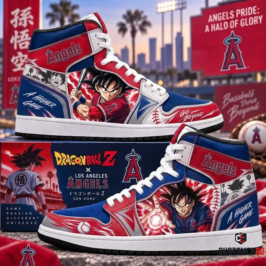Son Goku x MLB Baseball Fan High Top Sneakers JD1 | All 30 Teams Available