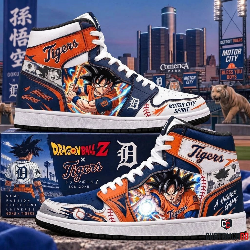 Son Goku x MLB Baseball Fan High Top Sneakers JD1 | All 30 Teams Available