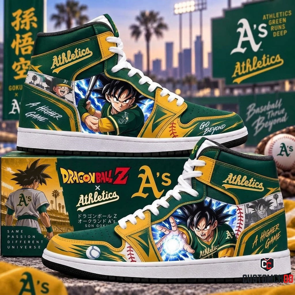 Son Goku x MLB Baseball Fan High Top Sneakers JD1 | All 30 Teams Available