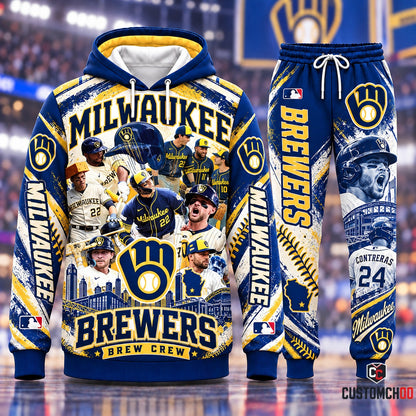 Milwaukee Brewers Fan Set — Hoodie & Sweatpants Tracksuit