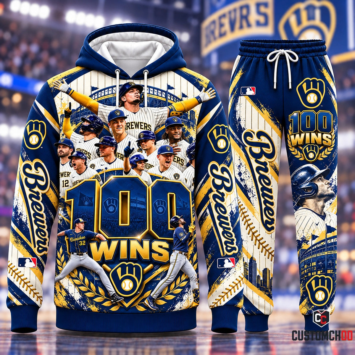 Milwaukee Brewers Fan Set — Hoodie & Sweatpants Tracksuit