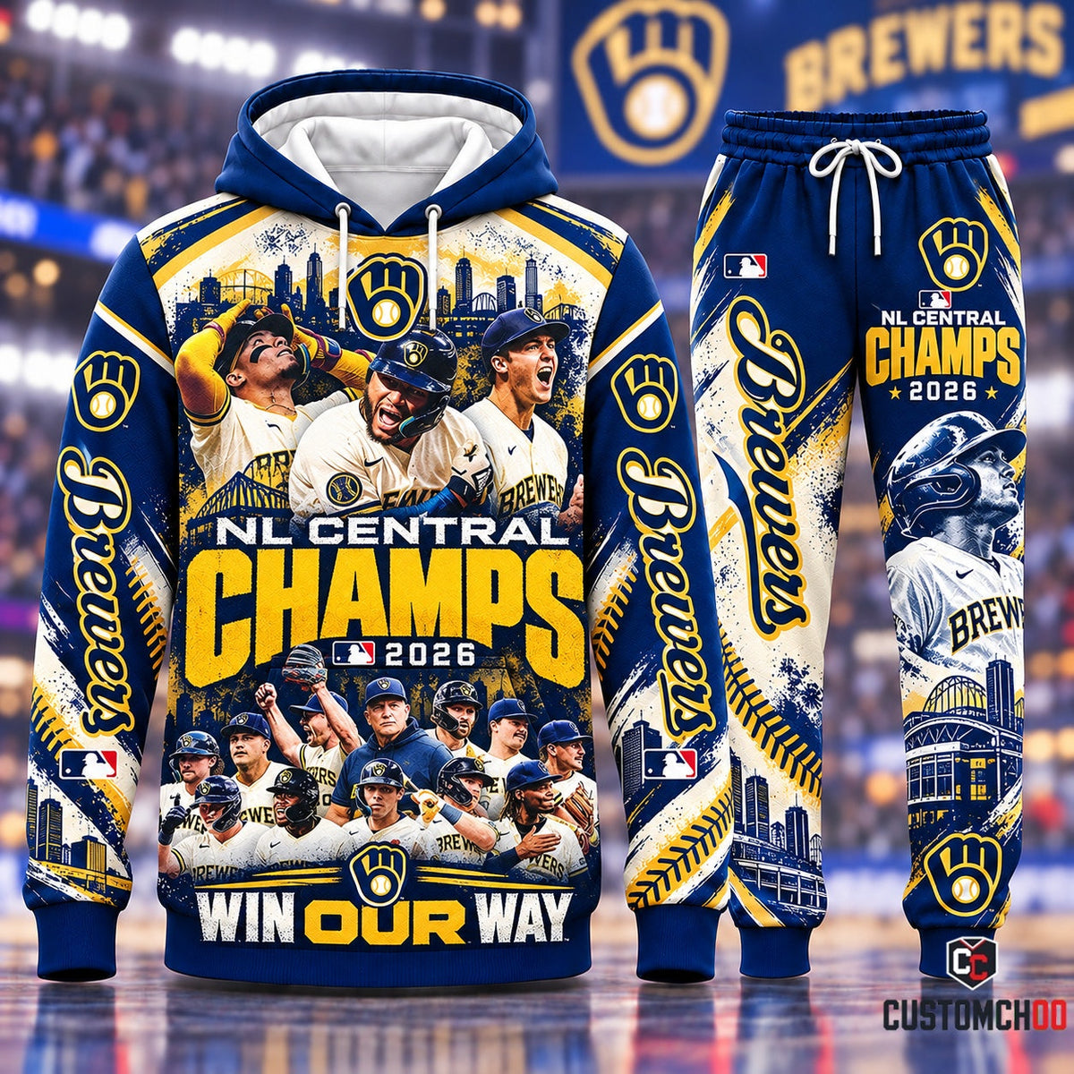 Milwaukee Brewers Fan Set — Hoodie & Sweatpants Tracksuit