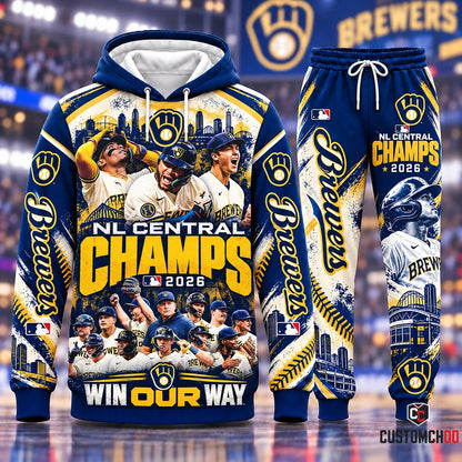 Milwaukee Brewers Fan Set — Hoodie & Sweatpants Tracksuit
